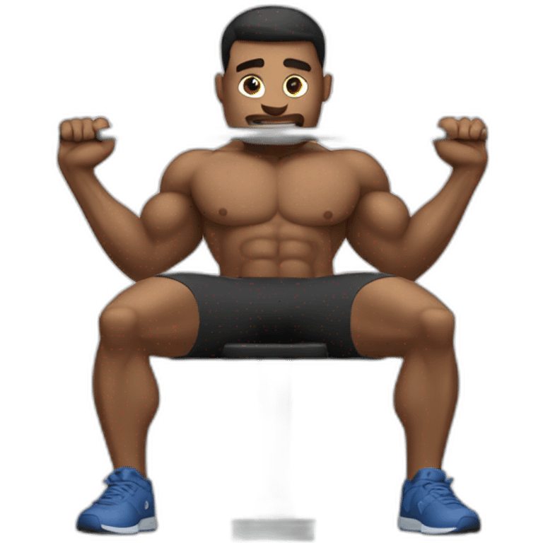 A guy doing bench press emoji