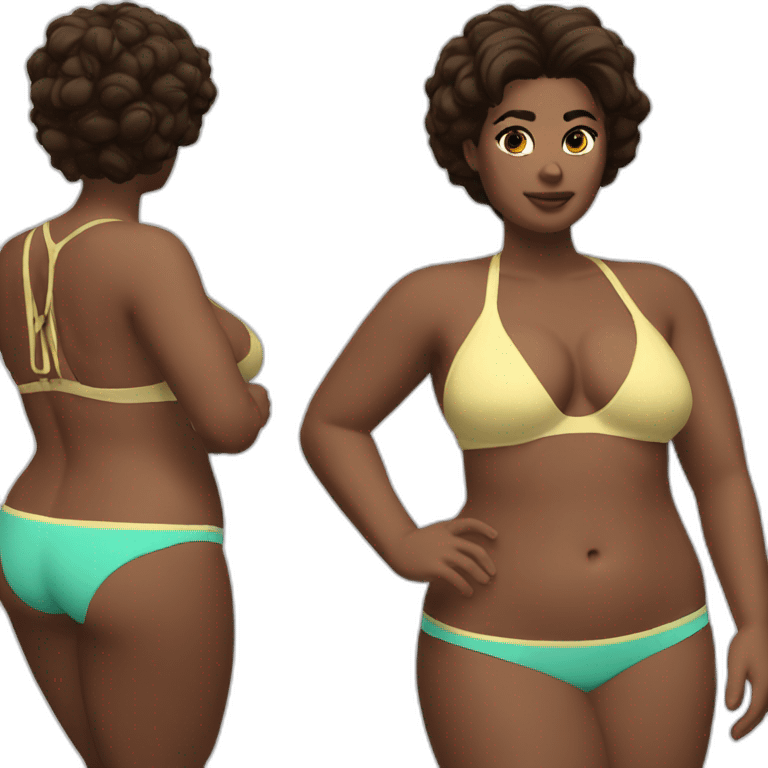 Slim-thicc Caucasian woman small bikini pose (beach body) emoji