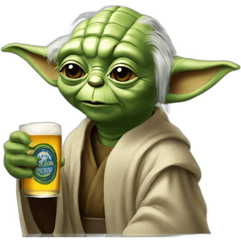 yoda drinking beer emoji