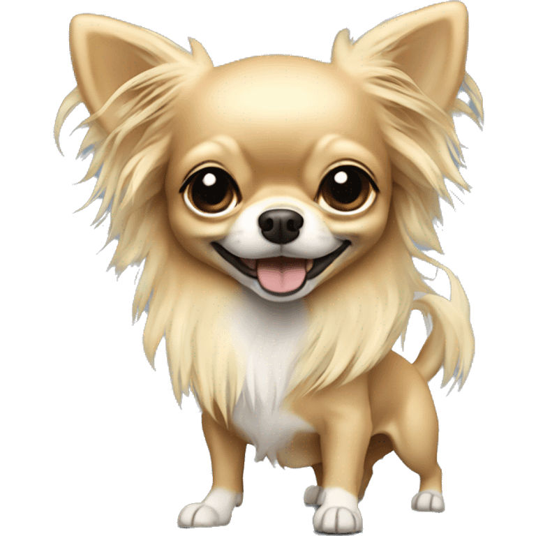 dancing blond long haired chihuahua emoji