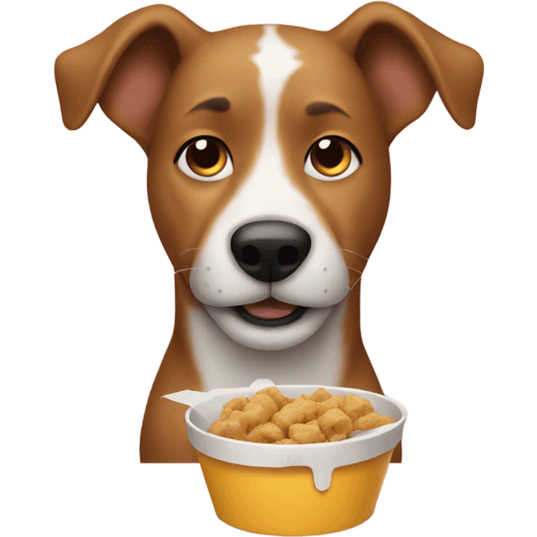 dog eating food emoji