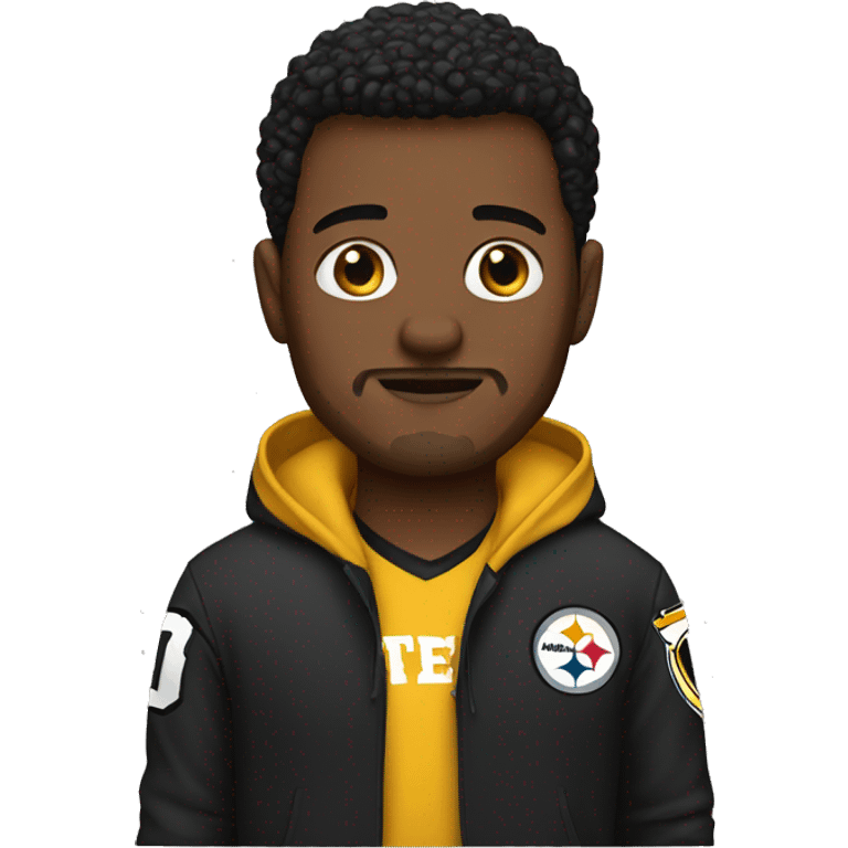 Man in Steelers hoodie emoji