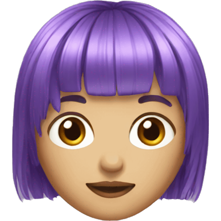 purple hair with bangs emoji