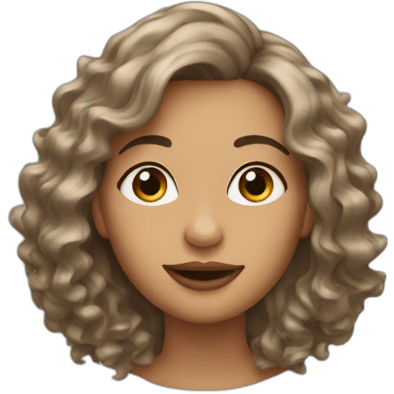 Wavy hair woman emoji