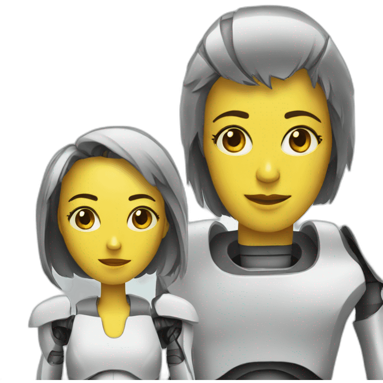 robot and woman emoji