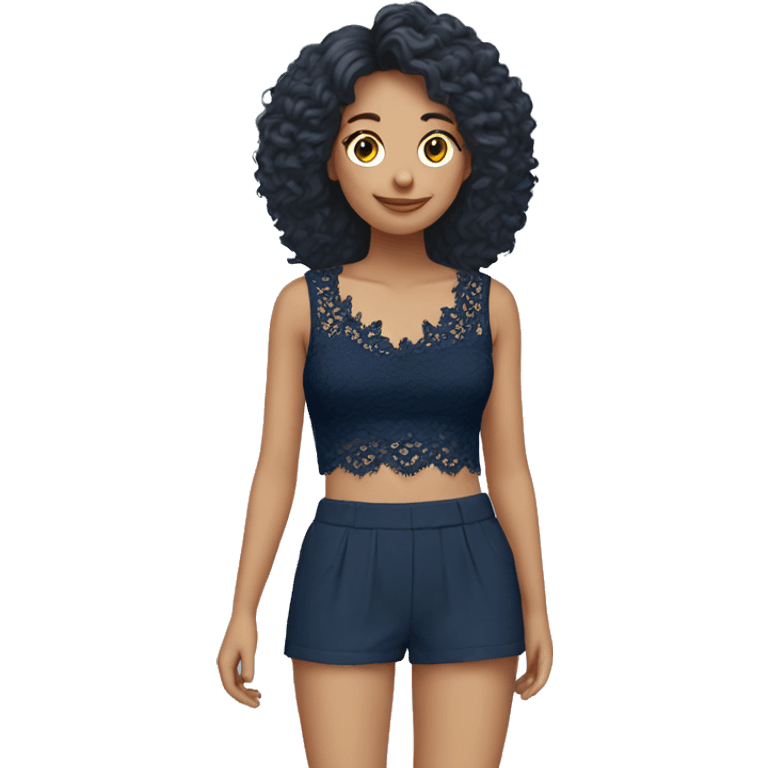  Navy blue top with lace emoji