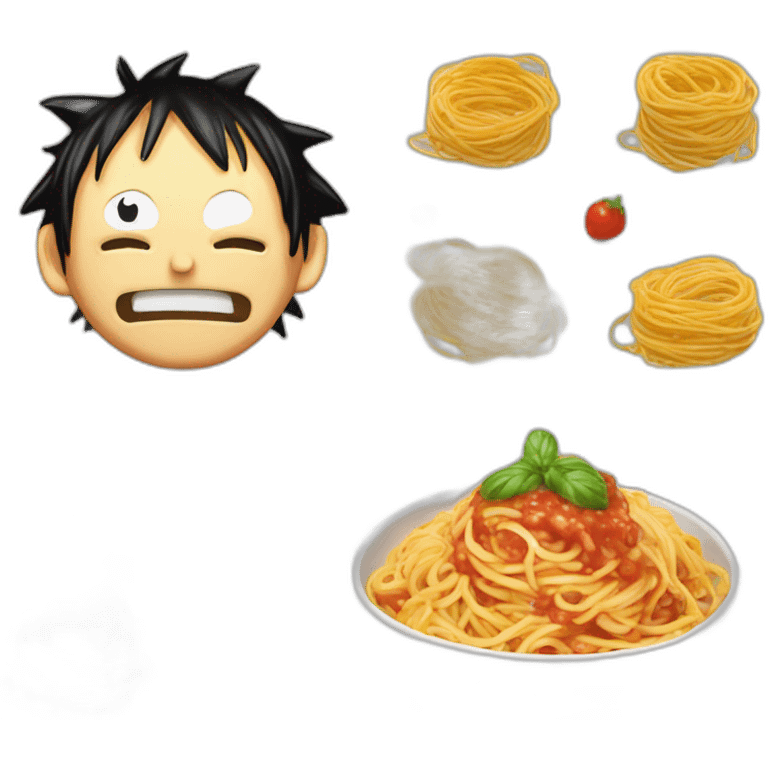 luffy mange des spaghetti emoji