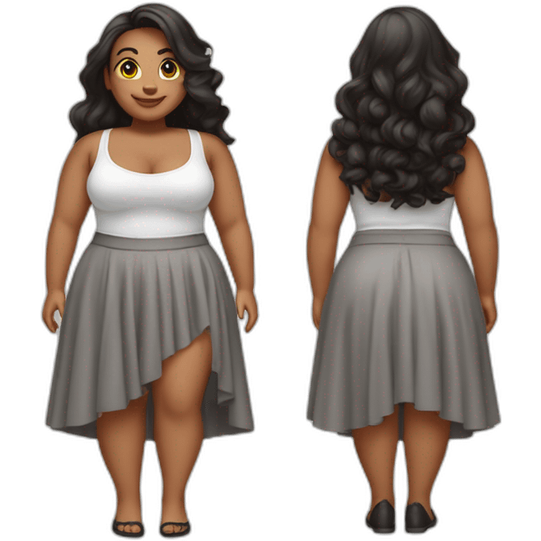 full-body-curvy-beauty-in-a-skirt садится на велосипед emoji