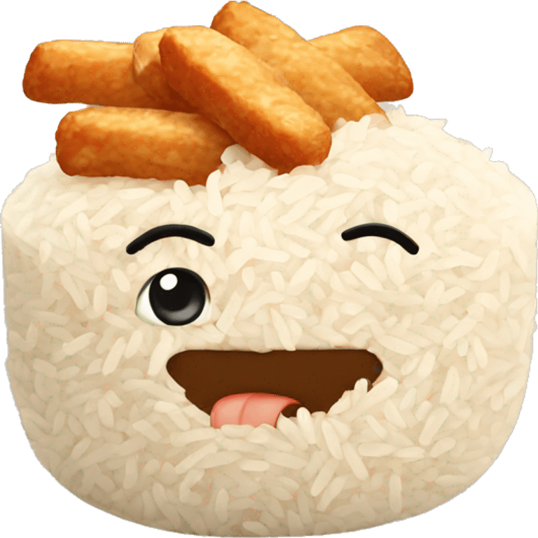 Rice with chicken emoji