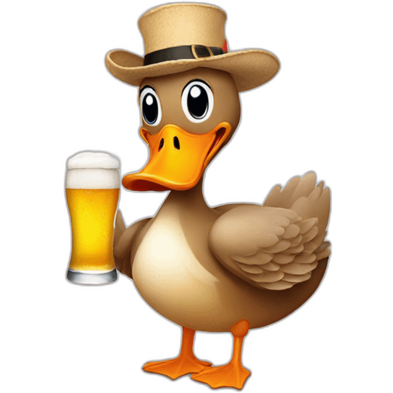 duck with beer emoji