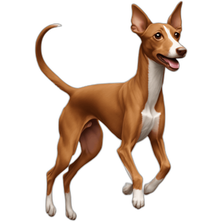 brown podenco jumping emoji