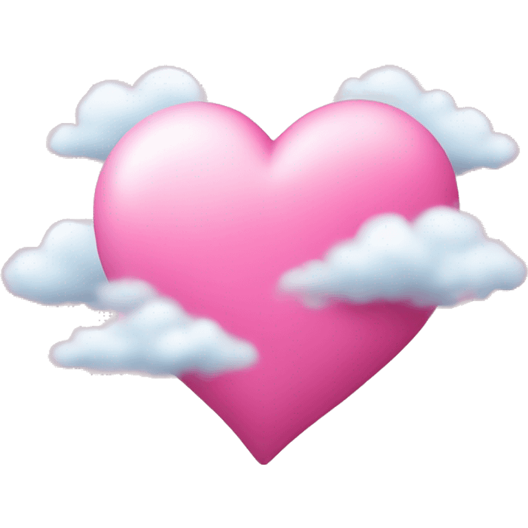 Pink heart with a cloud emoji