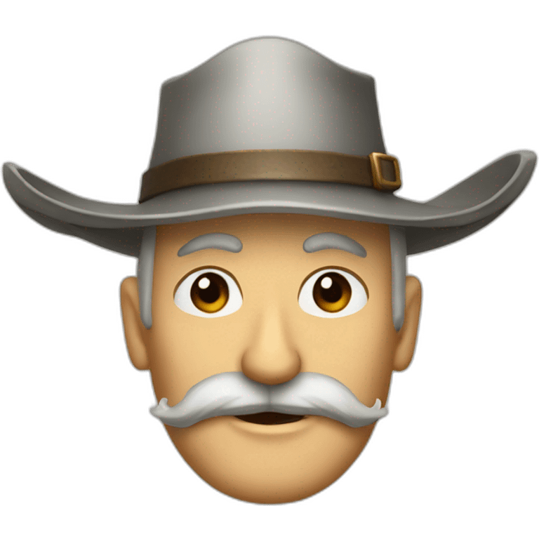 don quixote closeup of face with hat emoji