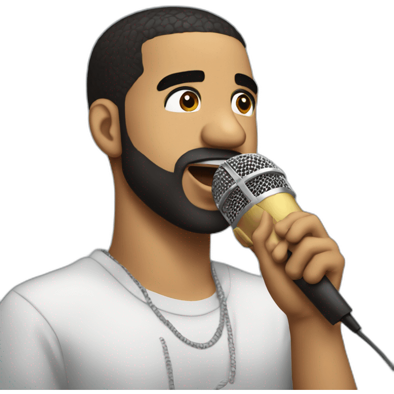 drake rapping into a mic emoji