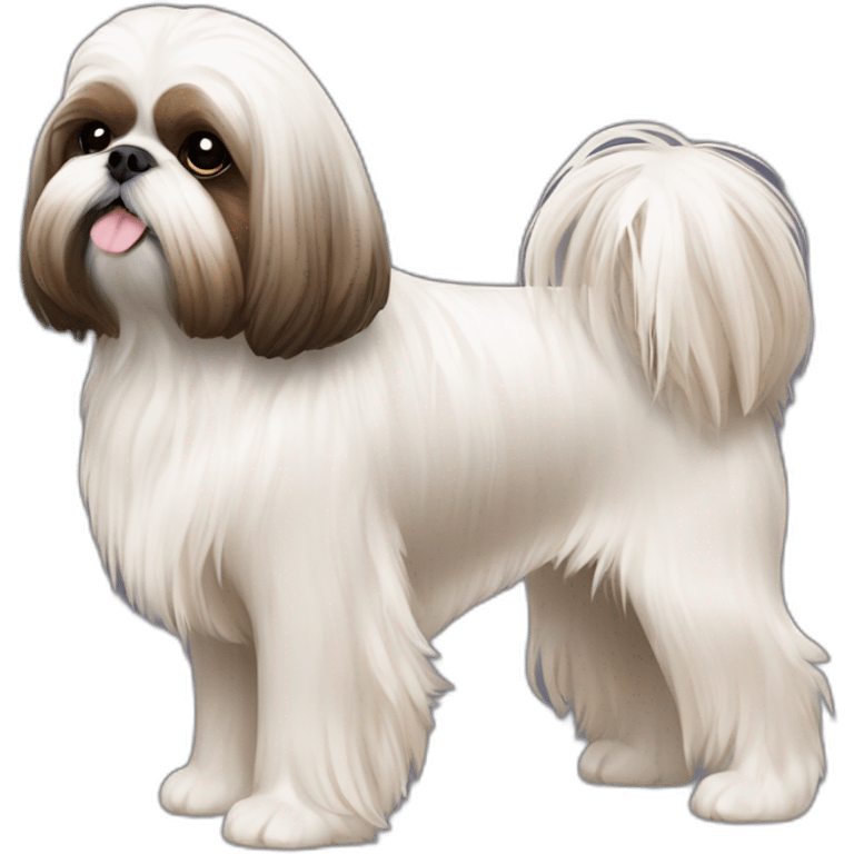 Dog Shih Tzu with long wool full-height  emoji