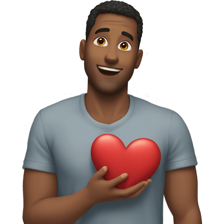 🤗 con un corazón entre las manos emoji