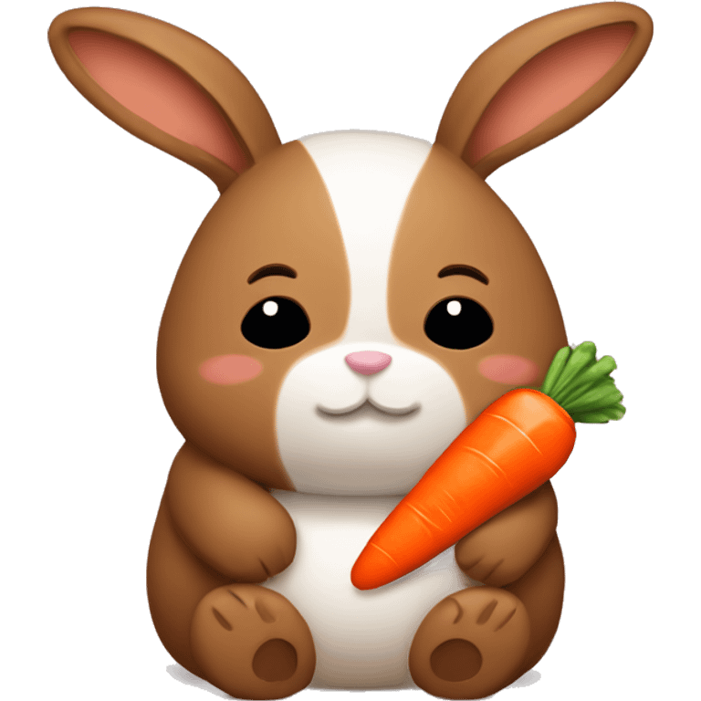 Tired brown bunny with carrot pijama’s emoji