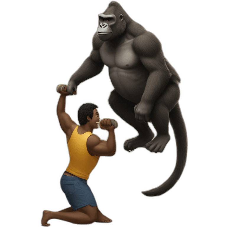 king kong lifting a kangaroo emoji