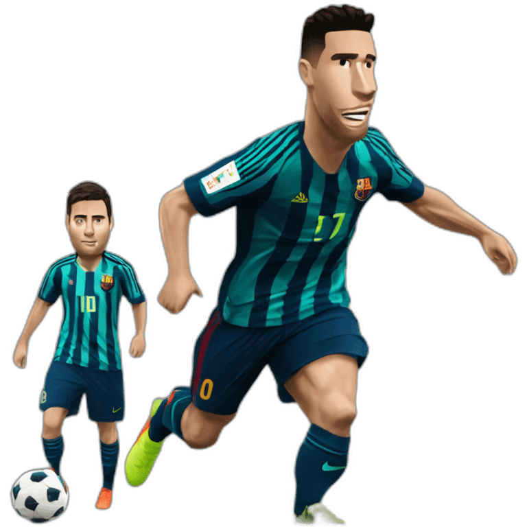 Ronaldo serre la main à Messi emoji