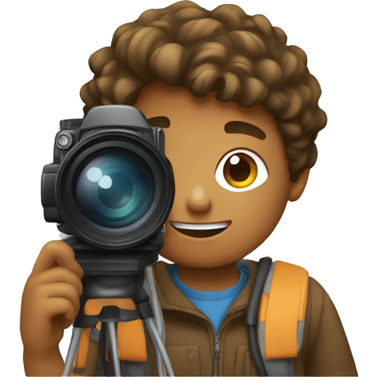 A boy with a camera emoji