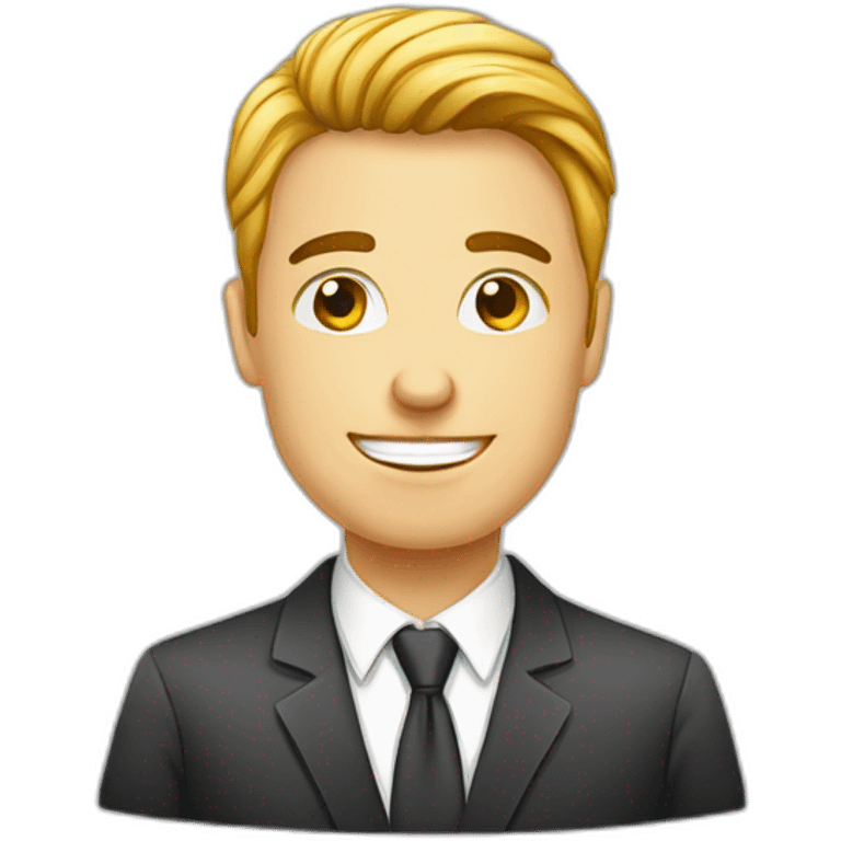 Single business man white vector emoji