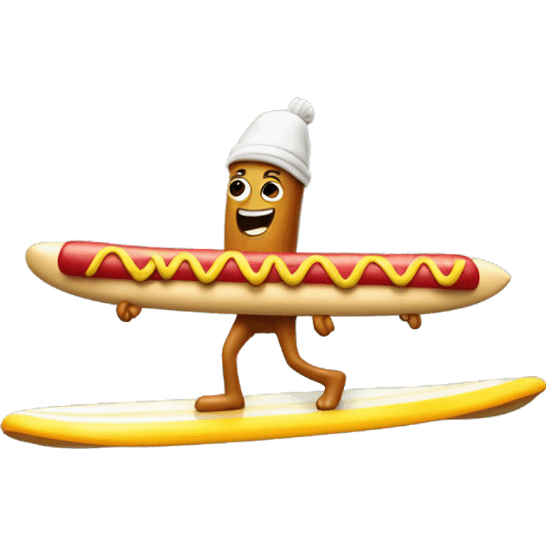 Hotdog man on a surfboard  emoji