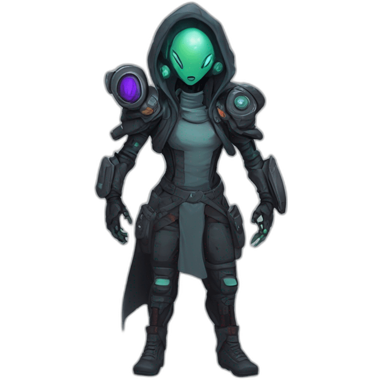 cyberpunk alien character desing scifi roguelike rpg style inspired by slay the spire digital art emoji