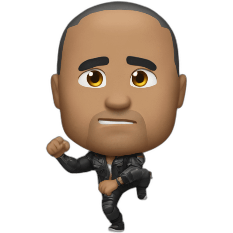 The rock fait un doigt d'honneur emoji