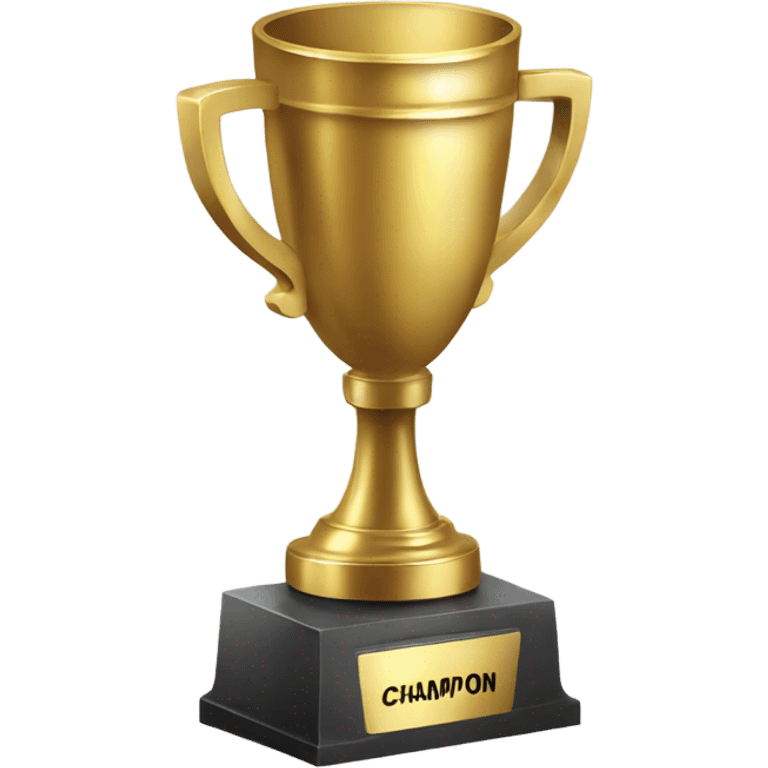 A championship trophy with 'Champion' written on it emoji