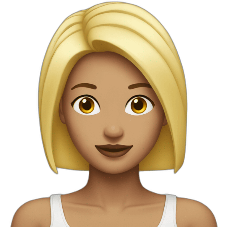 Sexy blonde médium short hair emoji