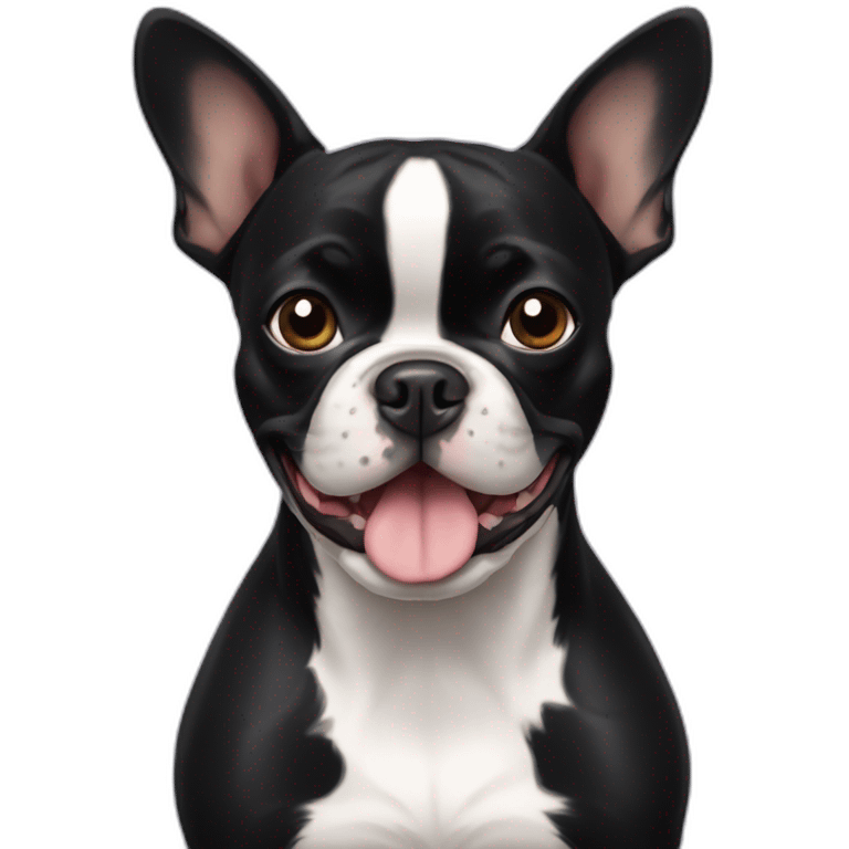 Black Frenchie Boston terrier mix emoji