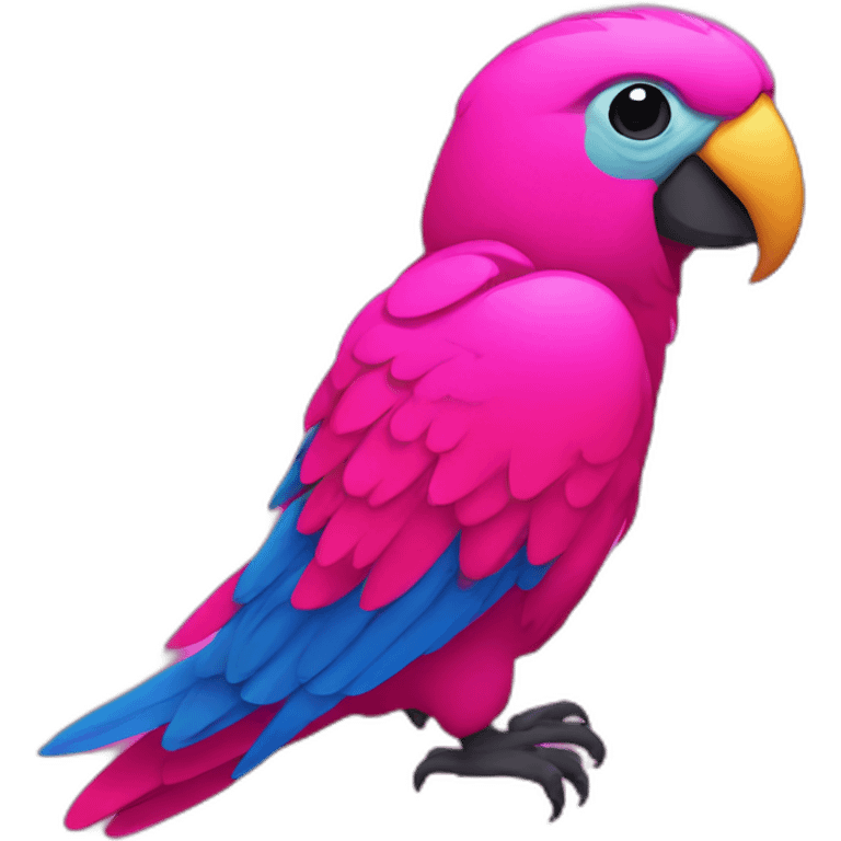 neon pink party parrot emoji