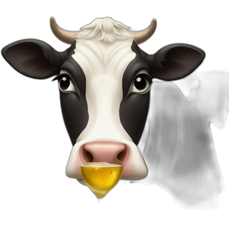 cow drinking codka emoji