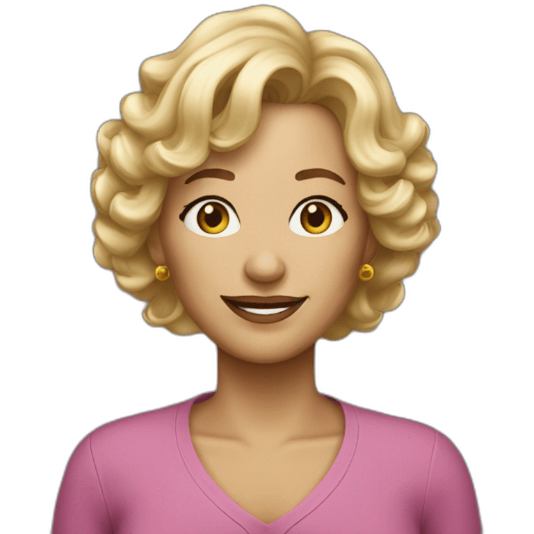 Older Woman blond semi curl hairs emoji