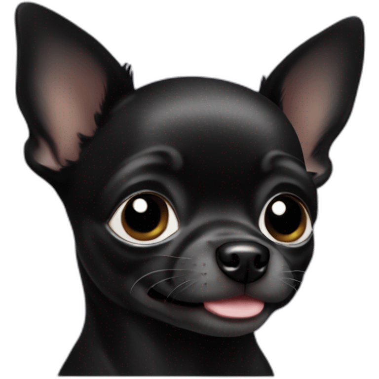 Solid Black chihuahua puppy  emoji