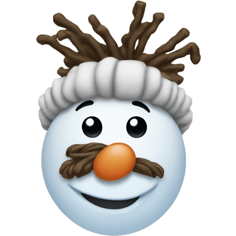 A snowman with dreadlocks emoji