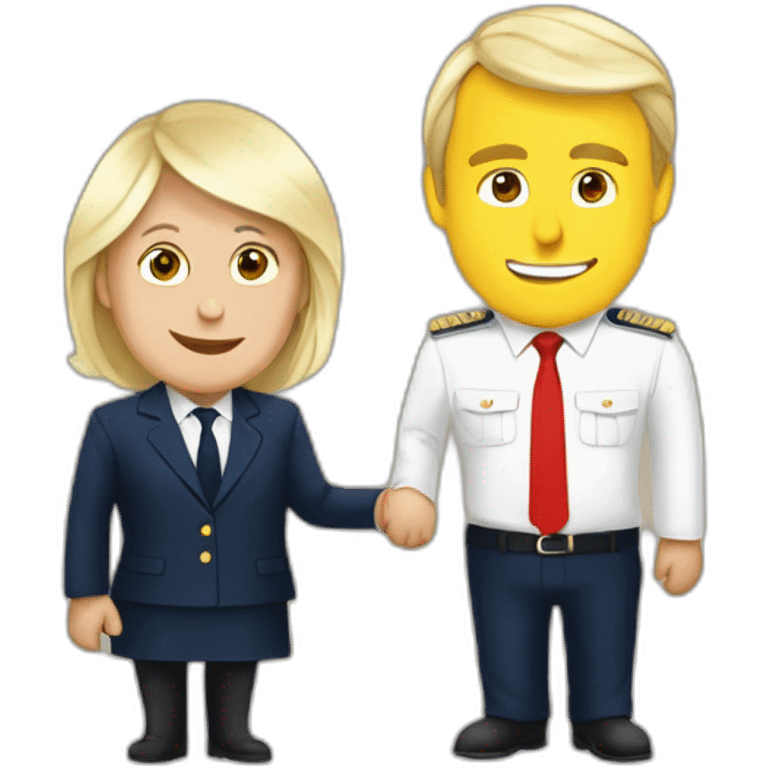 macron with marine lepen emoji