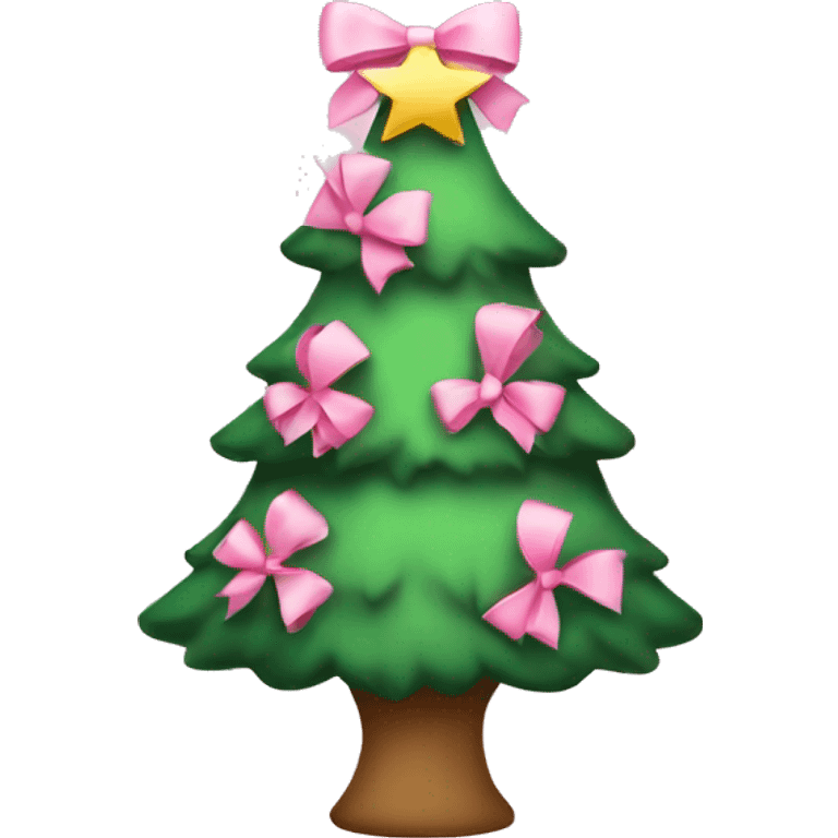 Christmas tree with light pink bows emoji