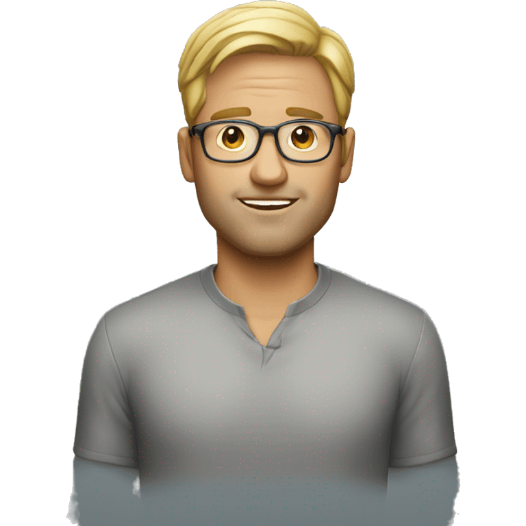 man with glass look the mac emoji