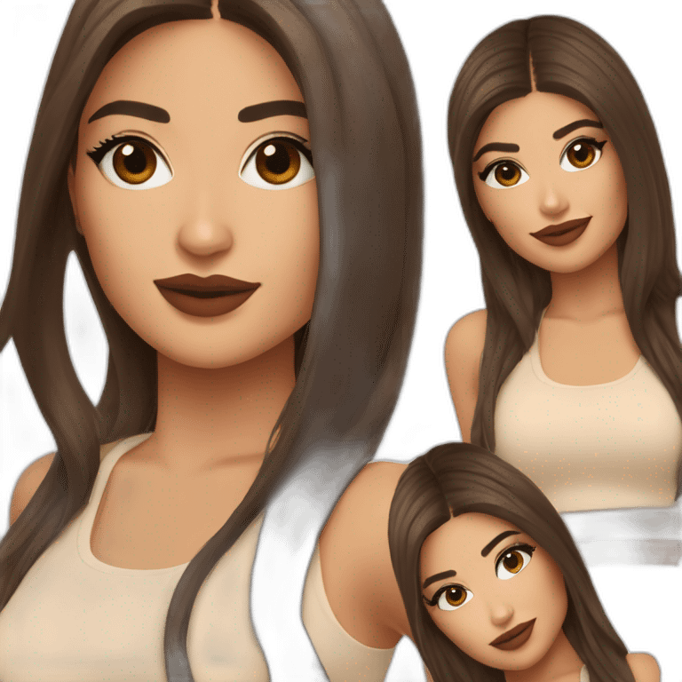 kylie jenner with brown and long hair emoji