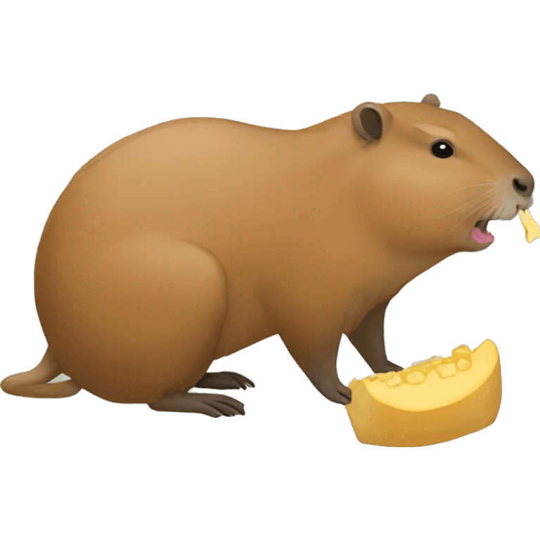 Capybara eating emoji