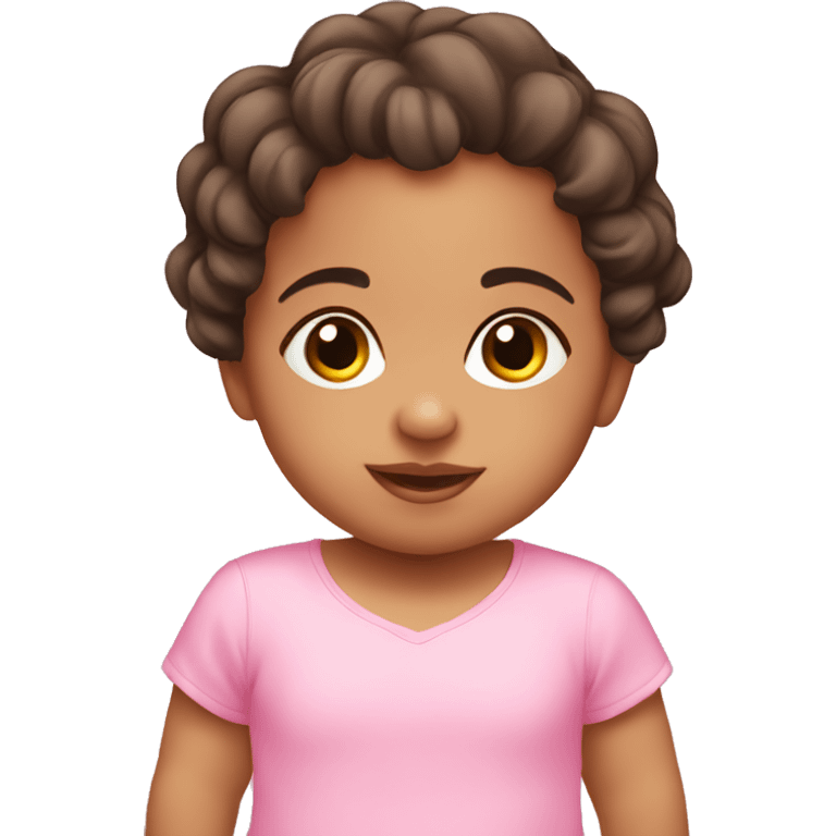 Hispanic baby girl in pink emoji