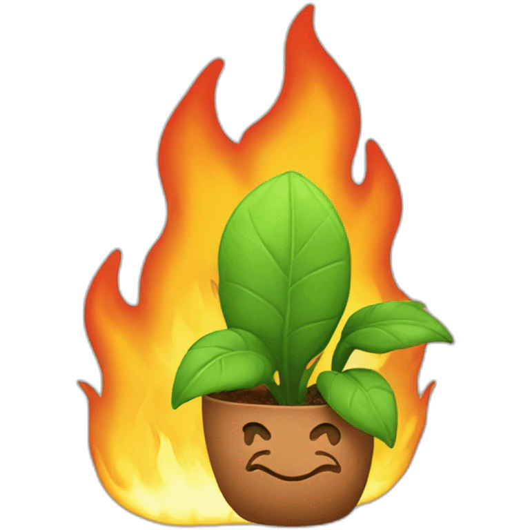 Plants fire with face emoji