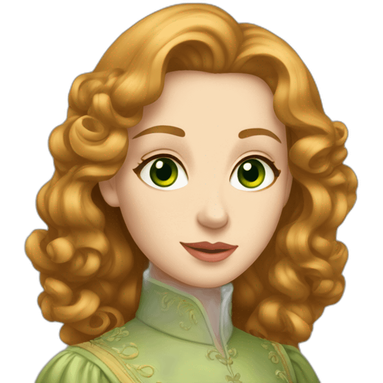 Russian royal family, anastasia with ginger medium hair, green eyes emoji