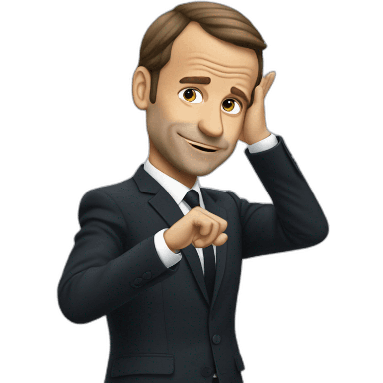 Macron qui fait un dab emoji