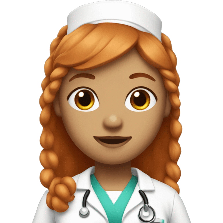 Gingerhead nurse with nose piercing and bangs emoji