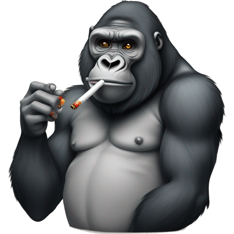 silverback gorilla smoking shisha emoji