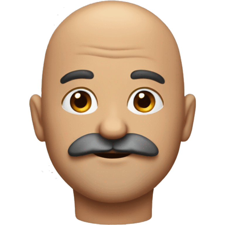 bald man with big bushy brown moustache and no glasses emoji