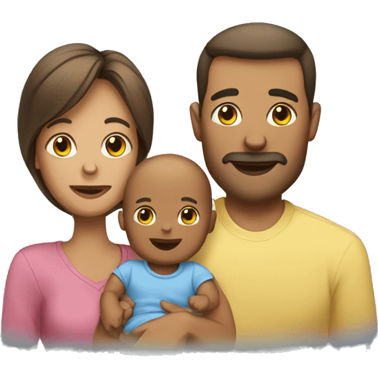 Mom and dad with baby emoji