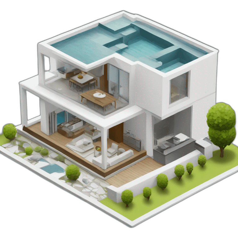 3d-isometric-Modern-Home emoji